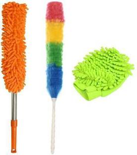 Vararo Multipurpose Microfiber Washable Dusters for Cleaning,Dusting Brush, Colorful Static Duster and Mitt Gloves Cleaning Kit Cleaning Brush, Duster