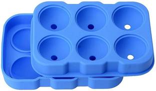 FosCadit 6-Cavity Flexible Silicone Ice Ball Mould, Sphere Tray, for Whisky, Bourbon, Cocktail Silicone Whiskey Ice Ball Maker Round 6 Mold Multicolor Silicone Ice Ball Tray