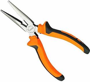 JAKEMY 8 Inch Professional Industrial Style Sharp-nose Long Flat Nose needle nose Pliers, Made with High-Quality CR-V Chrome Vanadium material, Non-Slip Ergonomic Handle - JM-CT1-4 Needle Nose Plier