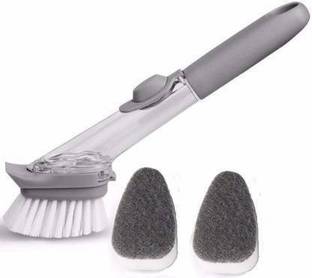 akshar hub Automatically Decontamination Kitchen Cleaning Brush Scrubber Dish Bowl Washing Sponge with Refill Liquid Soap Dispenser Kitchen Pot Cleaner Tool Scrub Pad (Regular) Scrub Pad