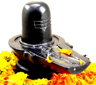 Top Quality Store Black Marble Shivling for home Puja Stone Shiv Ling Idol Decorative Showpiece  -  5.6 cm
