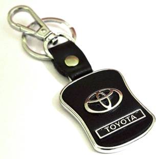 Andride Toyota leather imported key chain key ring with chrome car logo for etios liva corolla innova camry fortuner cars Key Chain