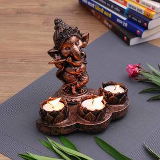 BECKON VENTURE Handcrafted Lord Ganesha Idols Tea Light Holder for home decor|Lord Ganesha Idols for home decor| Meditating Ganesha| ganesha idol for car dashboard|Ganesha Idol for Decoration, gifts And home|Home décor showpieces|table decoration items|Ganesha statue in Religious Idols|Ganesh ji ki murti|ganpati |showpiece gift sets|Statues|Showpiece for living room|Ganesha showpiece|Home decor showpieces|showpiece gift set |Showpieces in home|decorative showpiece in Spiritual & Festive Décor(Multicolor) Polyresin 3 - Cup Candle Holder