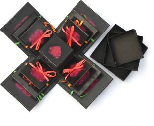 Nyaro 3 Layered Explosion Box for Chocolates - Love Heart (with out Chocolates) Greeting Card