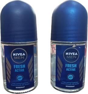 NIVEA FRESH ACTIVE ROLL ON FOR MEN ( 25ml *2 ) Deodorant Roll-on  -  For Men