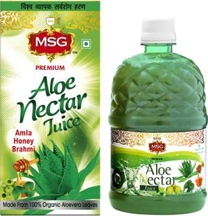 MSG Aloe Vera Juice with Amla, Honey and Brahmi (Made From 100% Organic Aloe Vera Leaves)