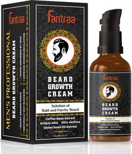 Fantraa Advanced Beard Growth Cream with Coffee Bean, Bhrigraj and Onion Oil, Infused with Biotin and DHT blocker, No Harmful Chemicals Beard Cream