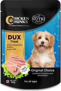 Dux Nutri Formula Puppy Wet Dog Food, Chicken Chunks in Gravy 24 Pouches (24 x 85g) Liver Chunks, Chicken, Turkey, Meat 2 kg (24x0.08 kg) Wet Young, New Born, Adult, Senior Dog Food