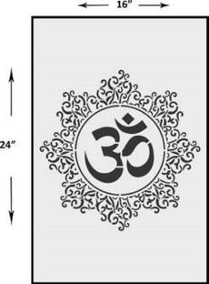 shine interiors Wall Stencils Design Reusable Sheet Size:- 16" X 24" Om The Significance stencil. om symbol Stencil