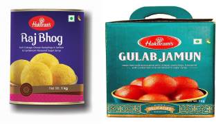 Haldiram's Gulab Jamun & Rajbhog 1 kg X 2 Tin Tin