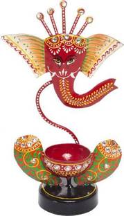 Fashion Bizz Lord Ganesha T- Light Candle Stand Iron 1 - Cup Tealight Holder Iron 1 - Cup Tealight Holder
