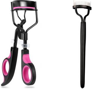 Gugzy Eyelash Curler with Eyelash Comb Set | Professional Lash Curler with Silicone Pad | Best Lash Curling Tool to Complement Your Makeup I Eyelash Curler I Eyelash Comb I Eye Makeup Tool I Lash Curling Tool | Make up Steel Needle Mascara Guide Applicator Eyelash Comb Eyebrow Brush Curler Cosmetic Tool
