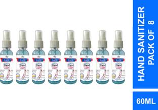DNA Lifestyle Safe+  Cleanser Spray - 60ml (Pack of 8) Sanitizer Spray Pump Dispenser