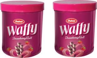Dukes Waffy Strawberry Wafer Rolls 250 GRAM X 2 Wafer Rolls