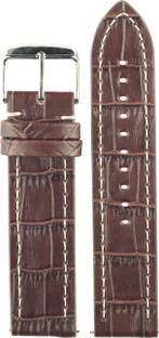 Deepra Debonair Brown color with Cut Edge Finish of 22 mm Genuine Leather Watch Strap