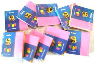 Oddy NEON MIX COLOUR POST ITS STICKY NOTES 80 Sheets Colourful Neon sticky notes (75 X 75 mm), 4 Colors