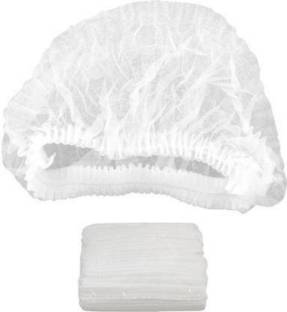 OFF Disposable Stretchable White Caps, Cover Hair for Hygiene, 50 Pieces Surgical Head Cap Surgical Head Cap