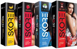 SKORE Banana, Strawberry, Cool & Notout Condom