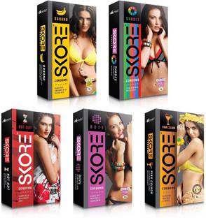 SKORE Dotted ( Banana, Dots, Not out, Pinacolada, Shades ) Condom