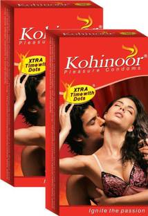 KOHINOOR Extra Time with Dots Premium Condom-Pack of 2- 20 Condoms(10*2) Condom