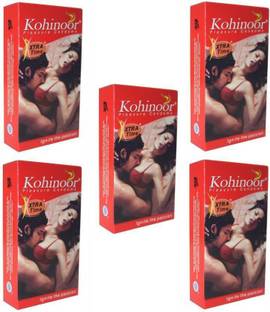KOHINOOR Extra Time Pleasure honeymoon pack with (Concealed/Confidential Packaging) Condom (Set of 5, 100S) Condom