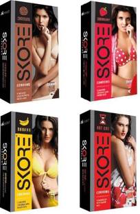 SKORE Chocolate, Strawberry, Banana, Not Out-Climex delay - Condom