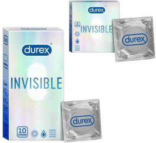 ड्यूरेक्स Invisible - Super Thin Condoms - India's Thinnest Condom- PassionRaja Special Combo Pack of (10s+3s = 13 Condoms) कंडोम