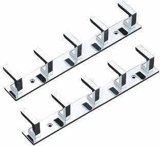 kudarat Stainless Steel 5 Pins Cloth Hangers Bathroom Wall Door Hook For Hanging keys,Clothes,towel Steel Hooks Regular Organizer