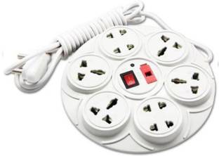 Buylink Socket Multi Outlet 4 + 4 2-Pin and 3-Pin Extension Cord with 2 Meter Long Wire and Fuse 6  Socket Extension Boards