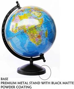 StarTac Educational Globe with Black Metal Stand Desk & Table Top Political World Globe