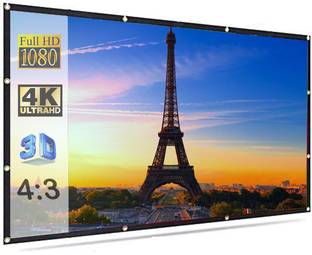 Savsol Eyelet Foldable projector Screen Diagonal Design 01 Projector Screen (Width 184 cm x 123 cm Height)