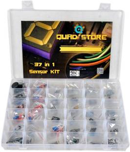 Quad Store 37 in 1 Sensor Modules Kit compatible with Arduino Uno R3, Mega 2560, Raspberry Pi Microcontrollers with box