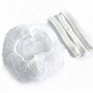 SAI TRDERS Disposable Cap Stretchable White Caps - Head Cover Hair For Cooking & Hygiene(100 Pieces)