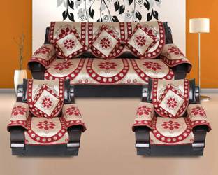 Azotica Cotton Floral 3+1+1 Seater Sofa Cover