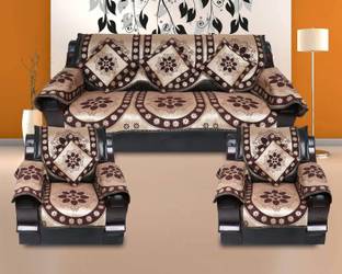 Azotica Cotton Floral 3+1+1 Seater Sofa Cover