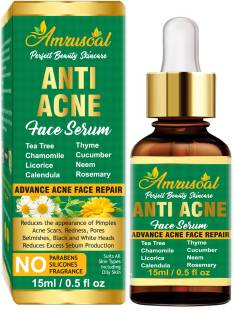 AMRUSOAL Anti Acne Serum, Pimple removal Collagen Serum, Soothes & Clears Acne & Dark Spots -Tea Tree Face Serum