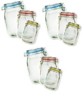 SEASPIRIT Jar Bottle Shaped Pouch, Jar Zipper Bags Seal Fresh Food Storage Bag for Cookies Candy Nuts PVC Ziplock Plastic Storage Pouch