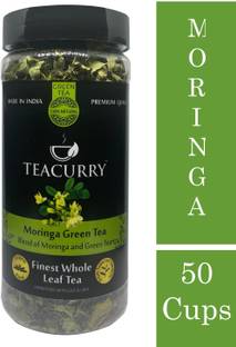 TEACURRY Moringa Green Tea | 50g, 50 Cups | 100% Natural | Indian Superfood | Finest Whole Leaf Green Tea | Weight Loss | Bone Health | Healthy Heart Assorted Green Tea Plastic Bottle