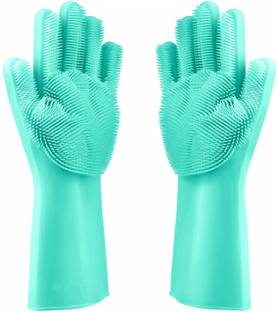 Flipkart SmartBuy Reusable Rubber Silicon Multicolor Household Safety Wash Scrubber Heat Resistant Kitchen Wet and Dry Glove