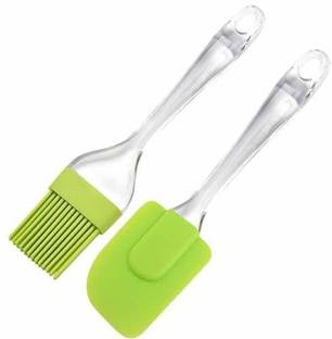AMAZEE Silicone Spatula and Pastry Brush Set Special for Kitchen Use, Cake Mixer, Grilling, Tandoor, Cooking, Baking, Glazing, BBQ, Oil Brush for Cooking Silicon, Oil Brush Kitchen Tool Set