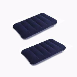 DECOBELL Original Pack of 2 Comfortable And Cozy Inflatable Travel Air Pillow For All Age Groups Polyester Fibre Stripes Travel Pillow Pack of 2