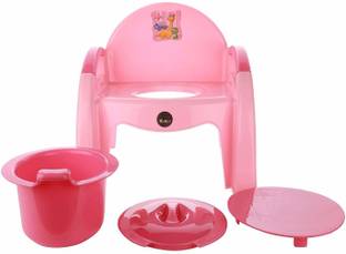 KORBOX Toilet Potty Training Seat Chair with Upper Closing Lid and Removable Bowl (Red, 6-24 Month) Potty Seat