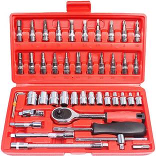 MZ 46 in 1 Pcs Tool Kit & Screwdriver and Socket Set Multi Purpose Combination Tool Case Precision Socket Set Hand Tool Kit (46 Tools) Socket Set