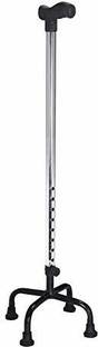 MONOLIZE 4 Leg Black Base Height Adjustable Crutch Handle Walking Stick