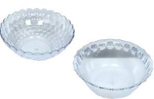 Kanha Plastic Serving Bowl 9 Inch Transparent 1 Apple Design Round Serving Bowl and 1 dot round serving bowl , Poly carbonate Lunch Dinner Bowl, Multipurpose Bowls for Serving Curry, Pudding, Ice Cream, Soups, Desserts Plastic Serving Bowl