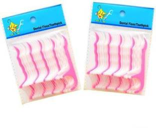 STAR CAVES Dental Floss Tooth Pick for Teeth Cleaner Floss Thread Plastic Mouth Care Tooth Pick pack of 4 = 100