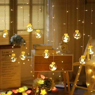 Lakshya 138 LEDs 3.05 m Gold Flickering, Steady Ball Rice Lights