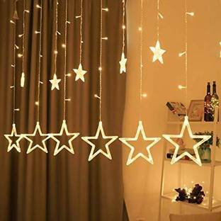 Da Novira 12 LEDs 2.5 m Yellow Flickering Star Rice Lights