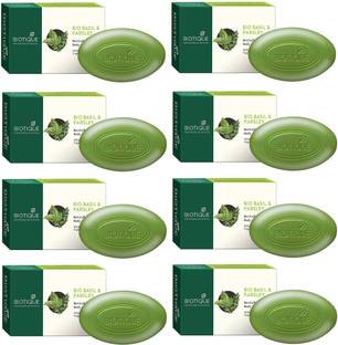 BIOTIQUE Pack of 8 Bio Basil & Parsley Revitalizing Body Soap 75gm ( For All Skin Types )