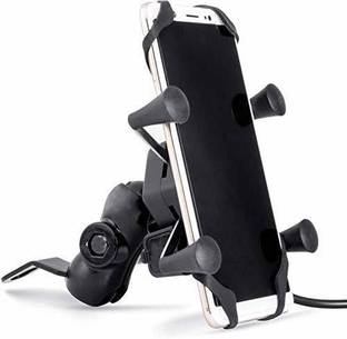 Auto CarFog universal bike cell phone spider bike multi-functional mobile holder x grip handlebar with free connector usb data cable- Black Bike Mobile Holder